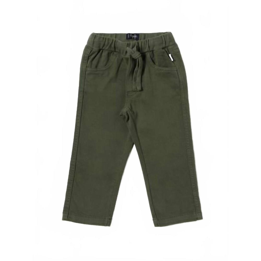 NEW IL GUFO kids with elastic band pant in khaki green